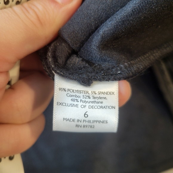 NATORI Scuba Crepe Faux Leather Black Sleeveless Fit Flare Dress Size 6 $169 - Picture 5 of 6